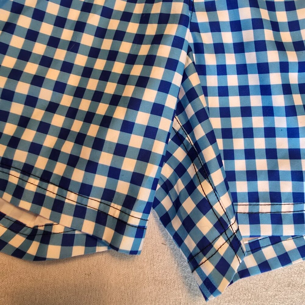 Draper James x Lands' End Gingham Swim Shorts Blue White Size S EUC - Picture 12 of 14